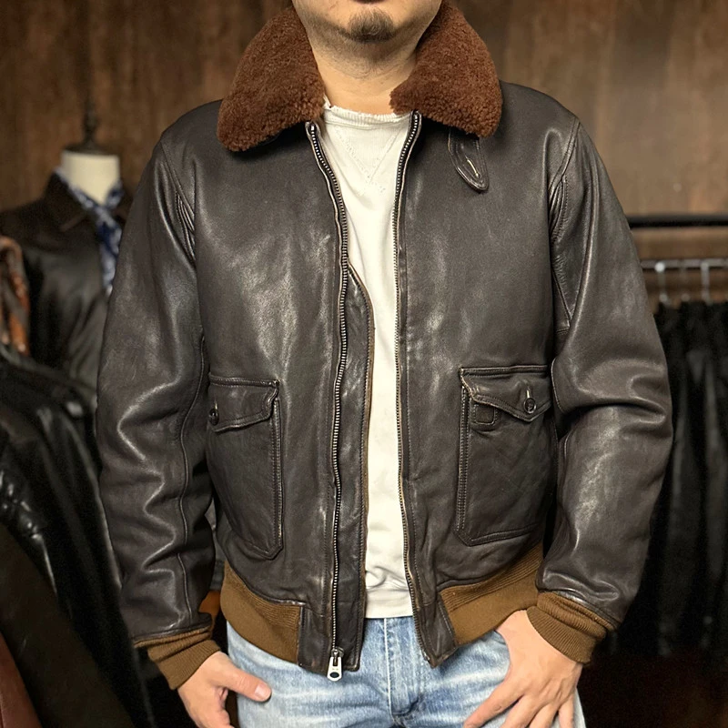 新品经典复刻1940飞行服皮衣M422A复古第一代G1羊皮真皮夹克非A2