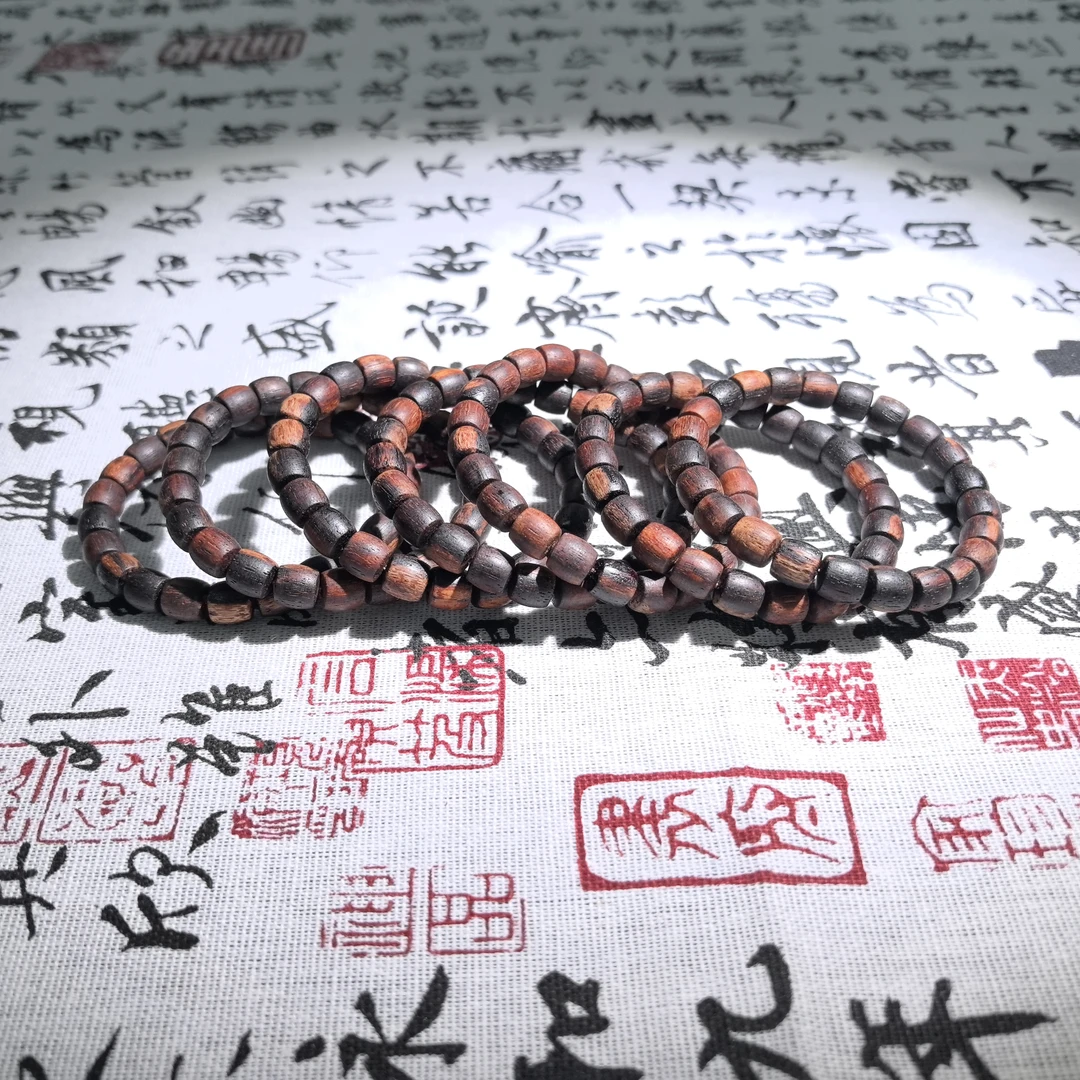 【九韵木语】缅甸降真香8*8桶珠 B档 单圈手串 多样发其一 JZX15326