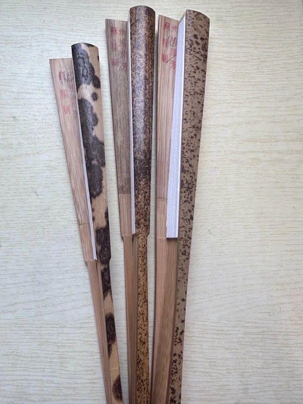 苏工梅泽芳精致纯手工斑竹文玩折扇