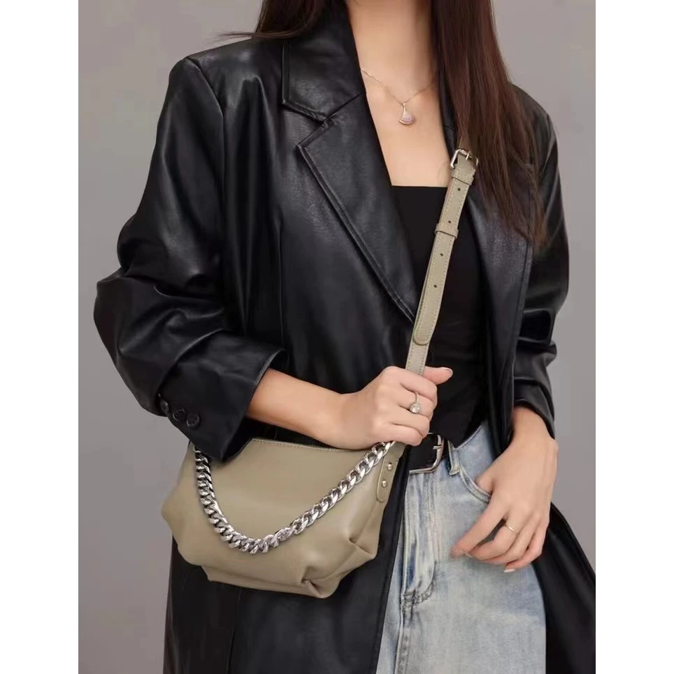 【母亲节礼物】J-8334-抹茶绿RAIN.CUN轻奢小众时尚女士包