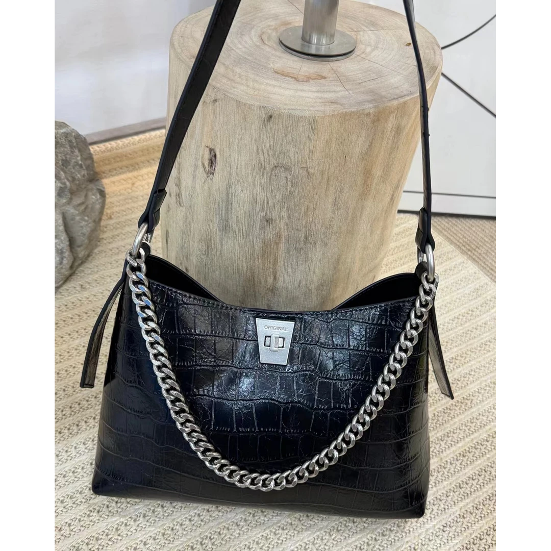 【母亲节礼物】QYX-9575-黑色-RAIN.CUN轻奢小众时尚女士包