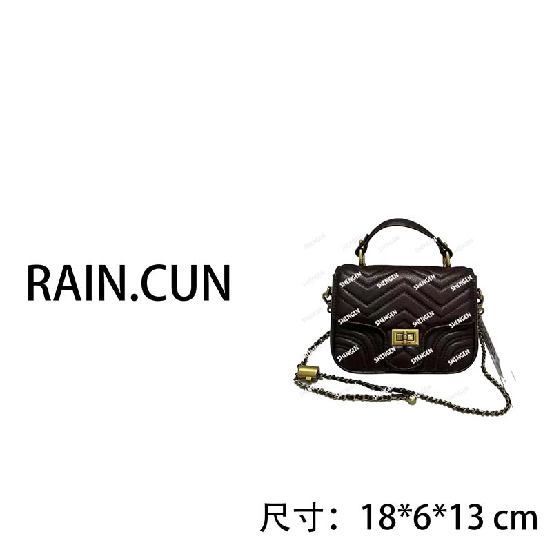 【母亲节礼物】ZT-D7065-巧克力RAIN.CUN轻奢小众时尚女士包