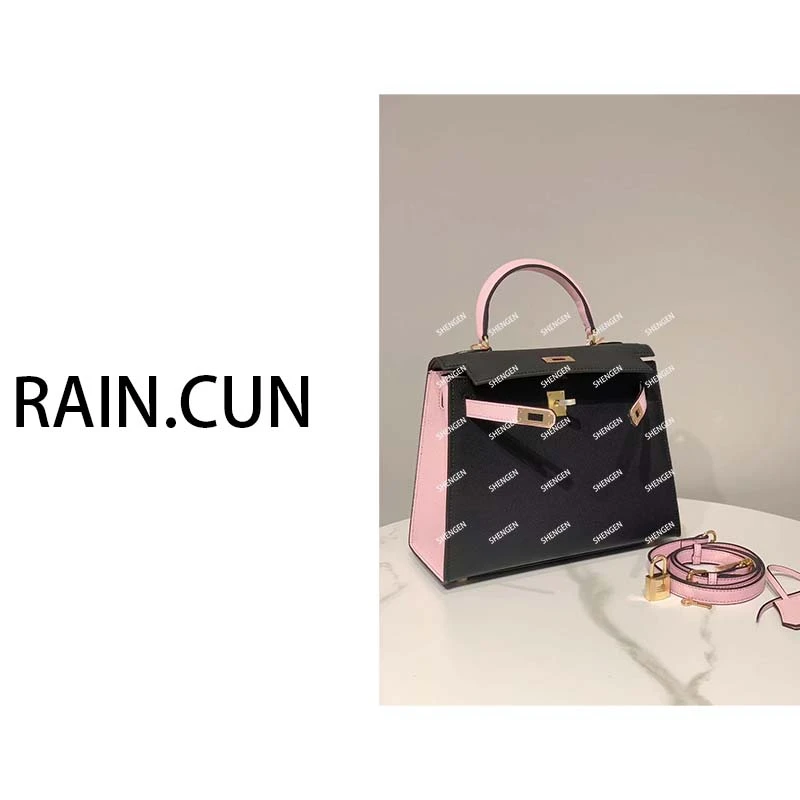 【瑞熙甄选】XKY-6978-黑配粉RAIN.CUN轻奢小众时尚女士包