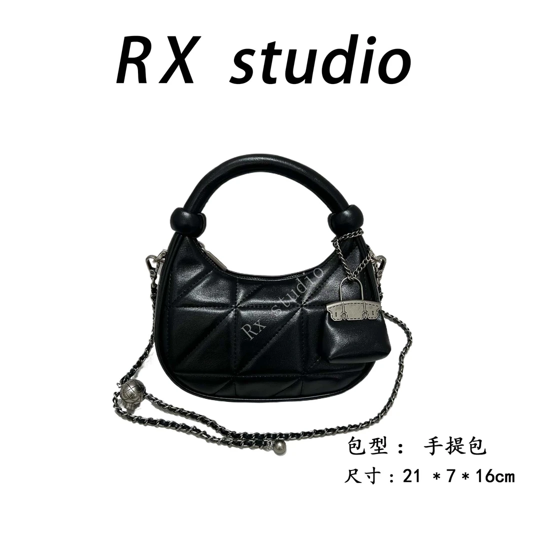 【母亲节礼物】ZT-D7097-黑色RAIN.CUN轻奢小众时尚女士包