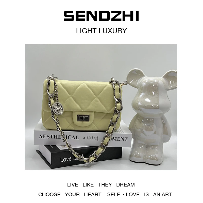 【母亲节礼物】ZT-D8611-梨冰黄-奢小众设计感时尚百搭ins女士包包