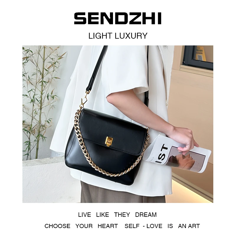 【母亲节礼物】SKL-Y8562-黑色-轻奢小众设计感时尚百搭ins女士包包
