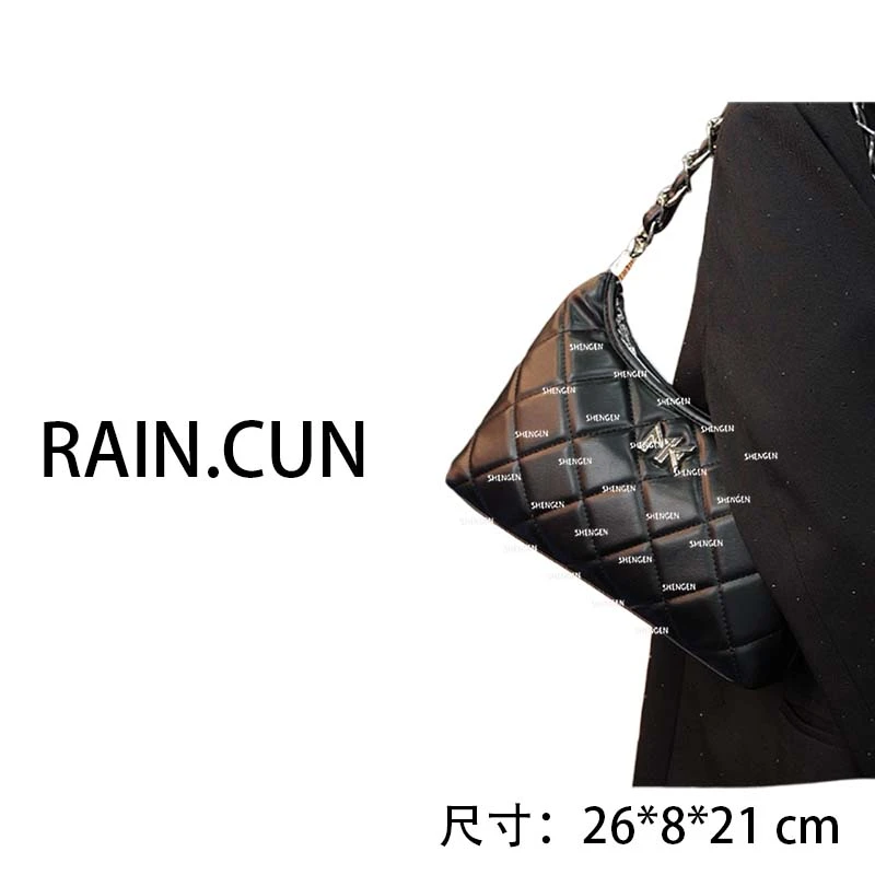 【母亲节礼物】FES-5097-黑色RAIN.CUN轻奢小众时尚女士包