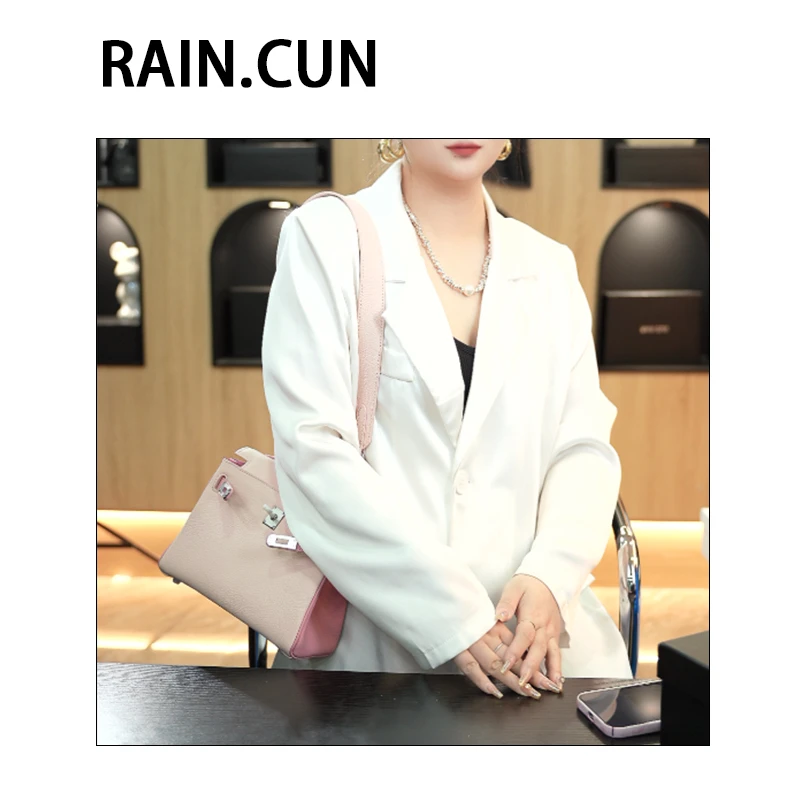 【母亲节礼物】XKY-6913-粉拼色轻奢小众设计感时尚百搭ins女士包