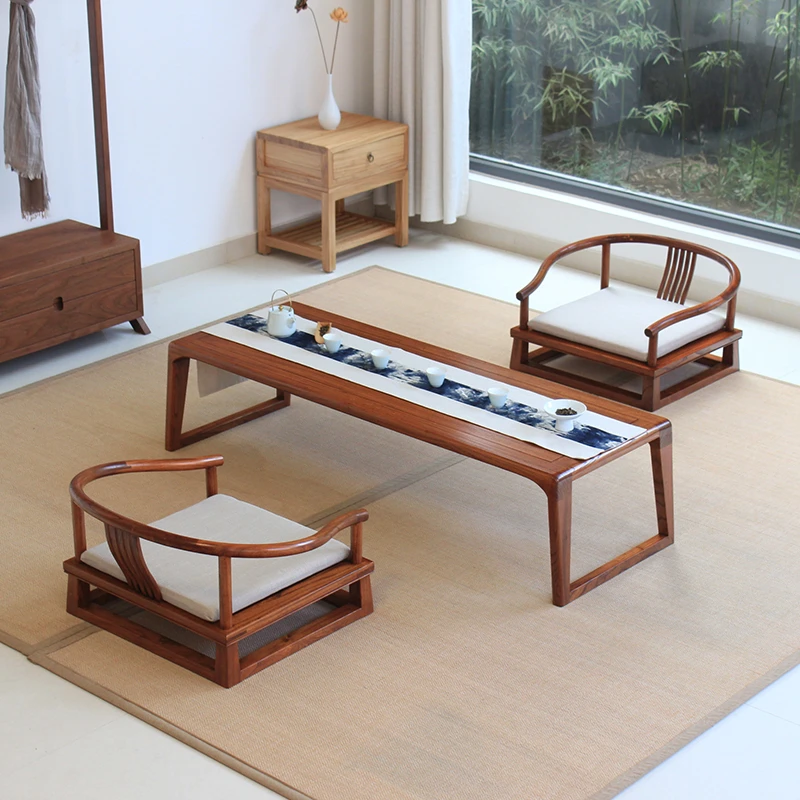 [入冬神器套装]榻榻米茶几阳台矮桌飘窗桌炕几桌家用老榆木茶桌