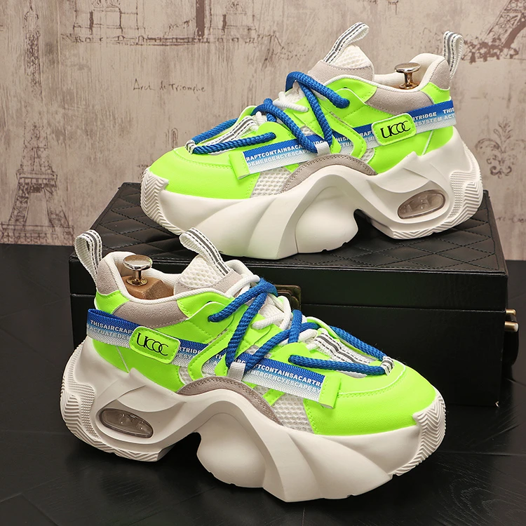 韩版低帮老爹鞋夏季网面透气男士厚底韩版新款ins潮男运动休闲鞋