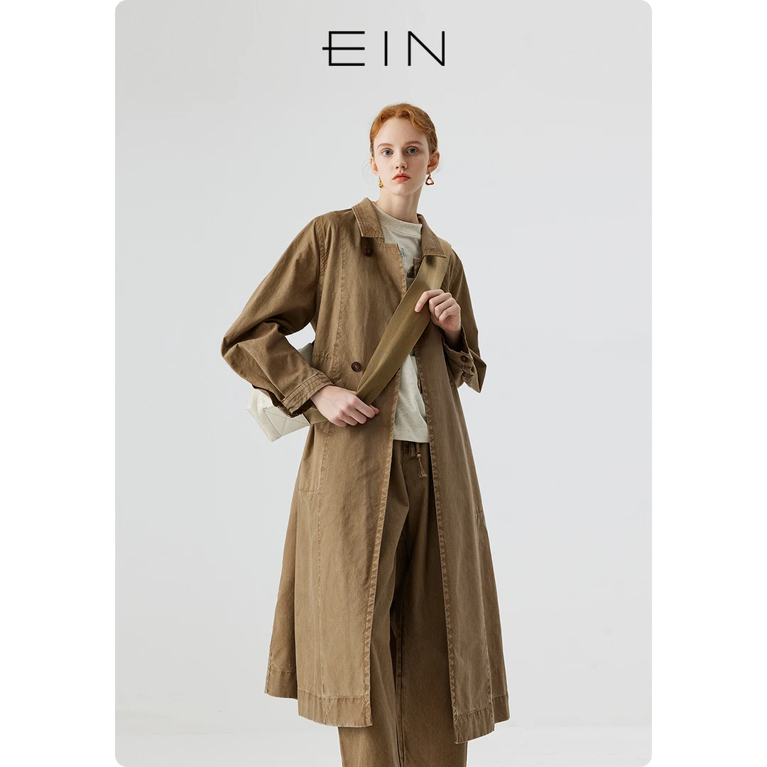 EIN/言雅丹风【古拙工装】双领型工装风纳米染美拉德风衣外套
