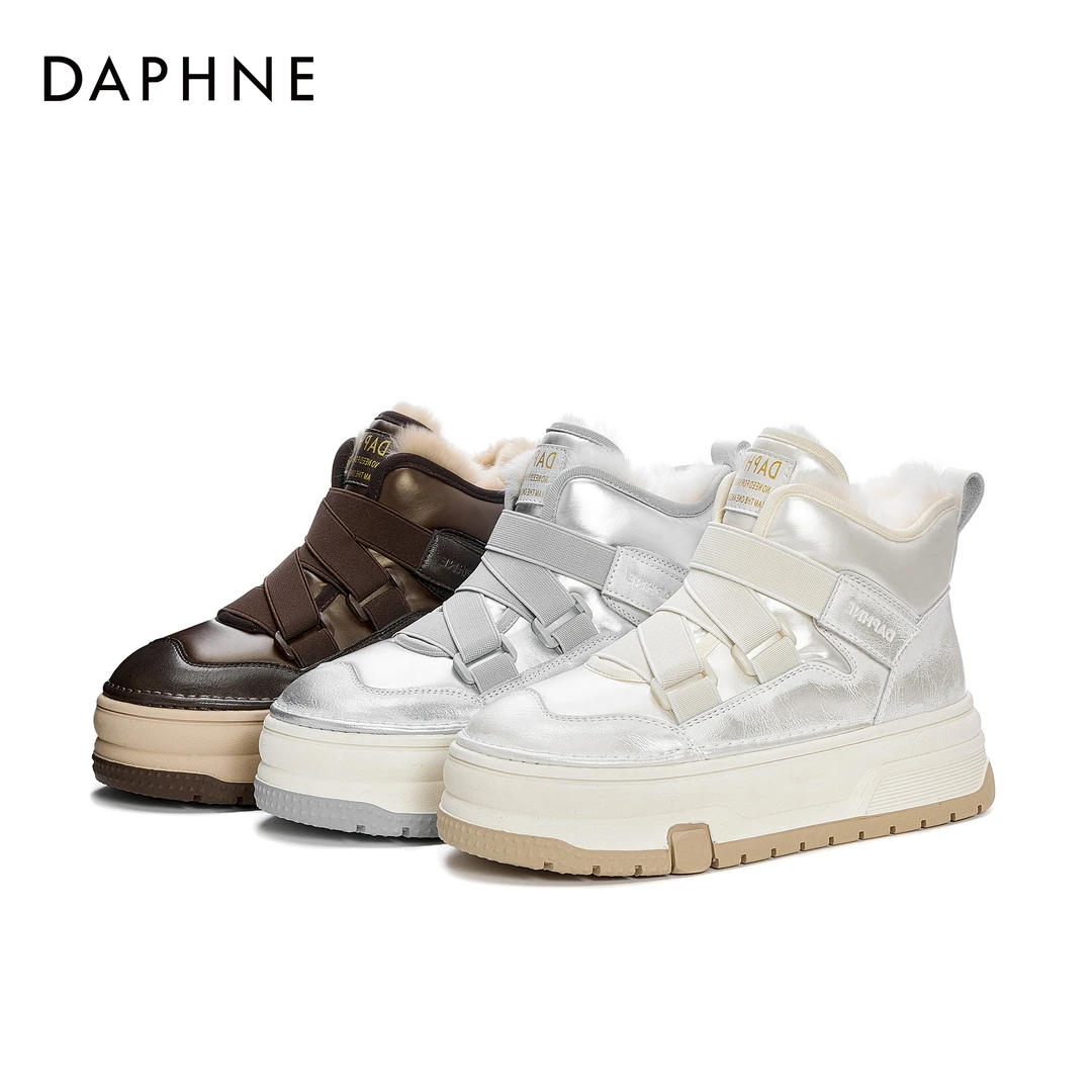 达芙妮爆款雪地靴女款2025冬季加绒加厚保暖防滑厚底短靴百搭棉靴