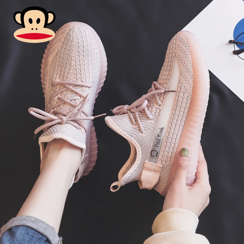 大嘴猴椰子鞋女百搭25春秋季新款学生软底跑步网面透气飞织运动鞋