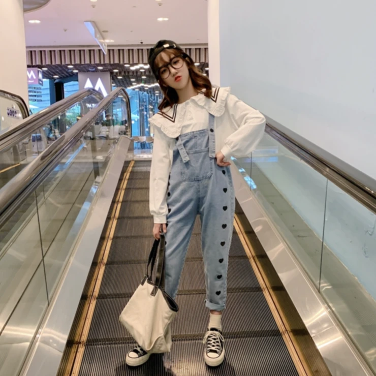 A2-1212唯女童春秋长T背带裤套装(TZ0534)