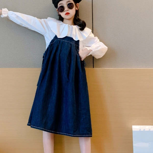 B3-1012唯女童春秋牛仔裙套装(TZ0702)