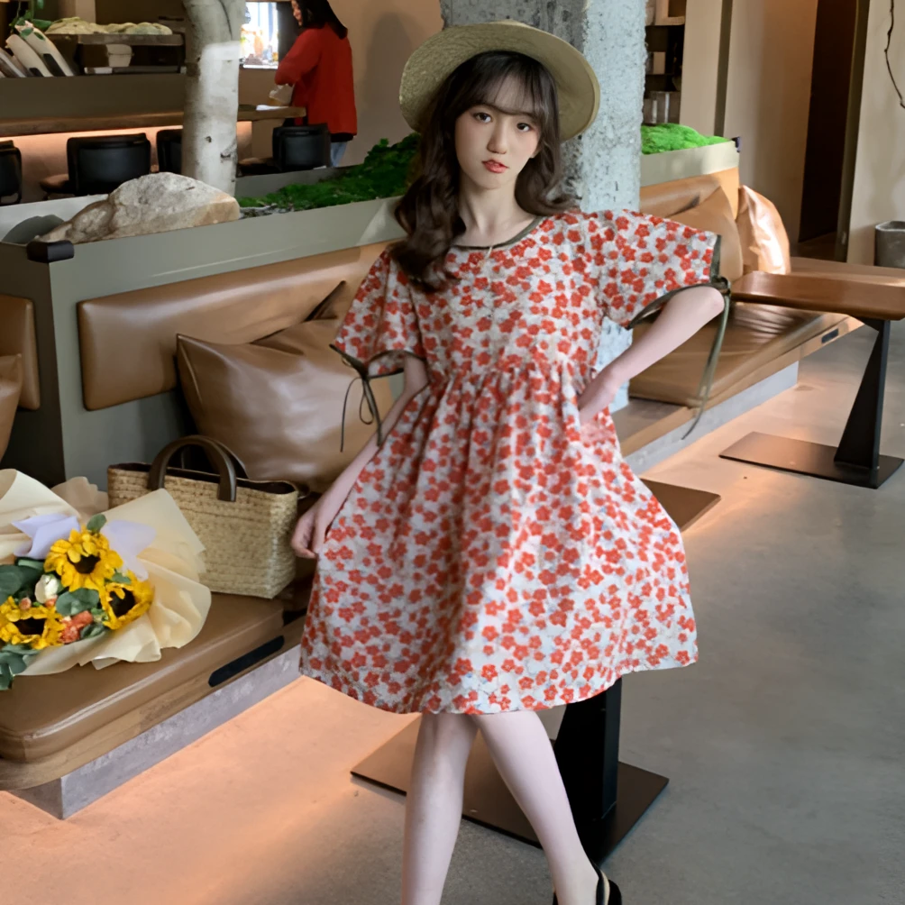 新F2-632唯女童夏季碎花连衣裙(QZ0311)