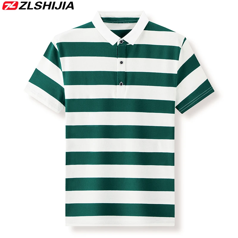 Z·L·SHIJIA/战狼世家夏季短袖POLO衫男士条纹休闲翻领百搭T恤