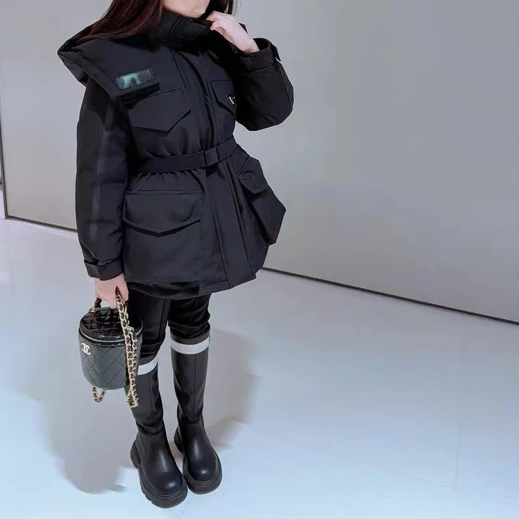 2024新款儿童儿童白鸭绒女童派克羽绒服中长款冬装休闲中大童外套