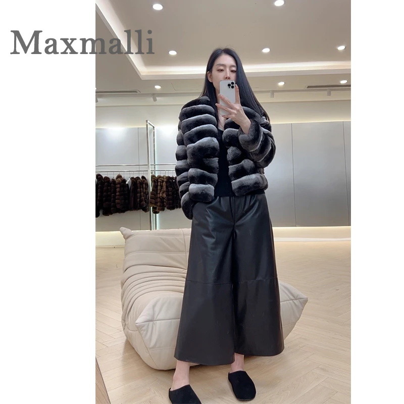 【 Maxmalli 】2024新款顶奢大翻领短款龙猫皮草外套