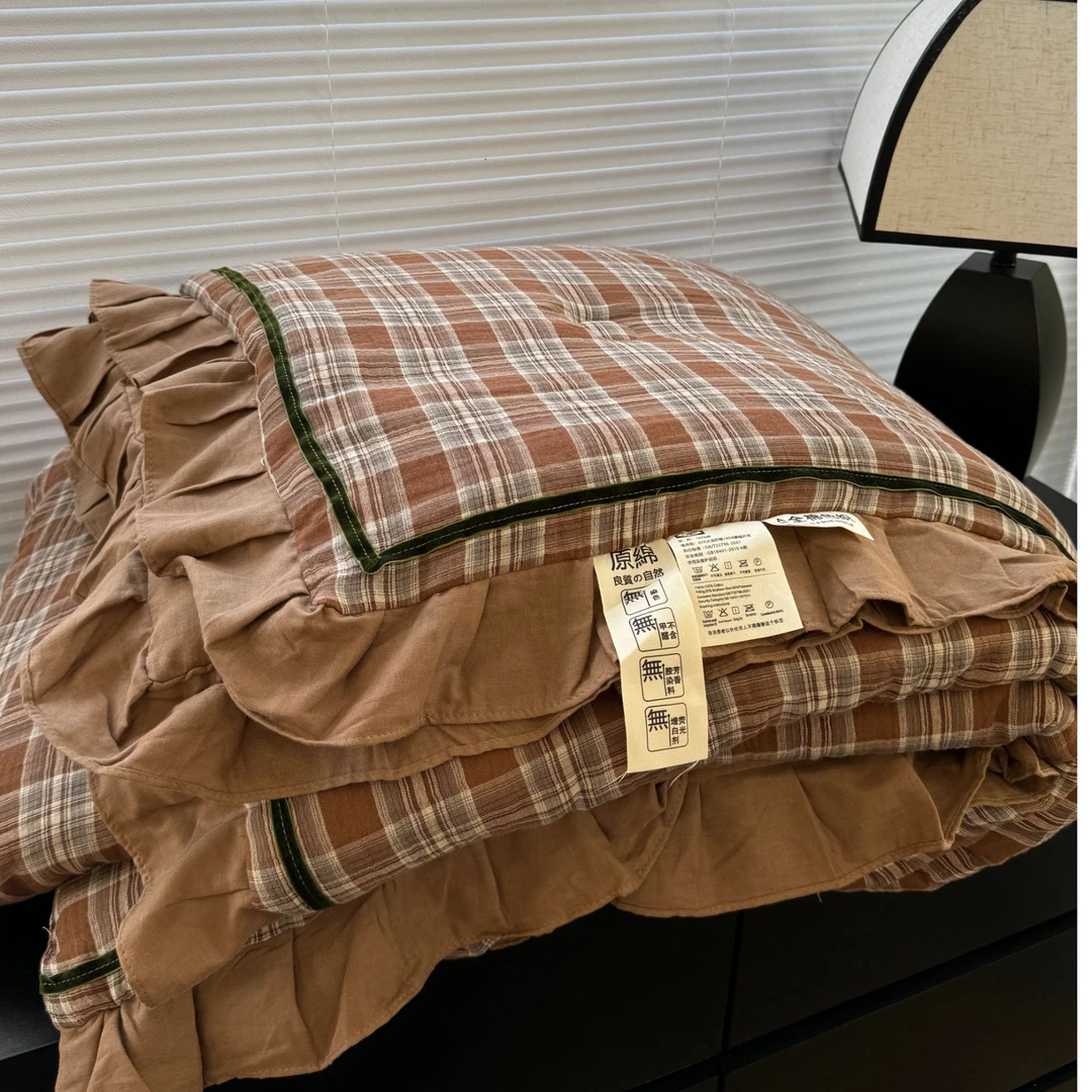 【尊荣】-全棉纯棉色织双人款春秋被加厚冬被宿舍被芯