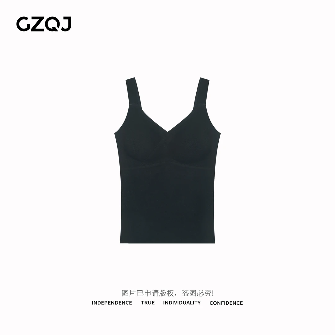 广州琴姐 秋冬保暖背心吊带内衣女内搭美背无袖带胸垫背心女6205