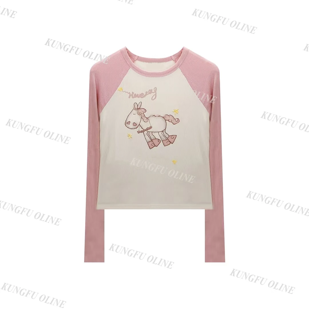 现货【多多专属】CT6037新款百搭长袖T恤时尚宽松休闲上衣女