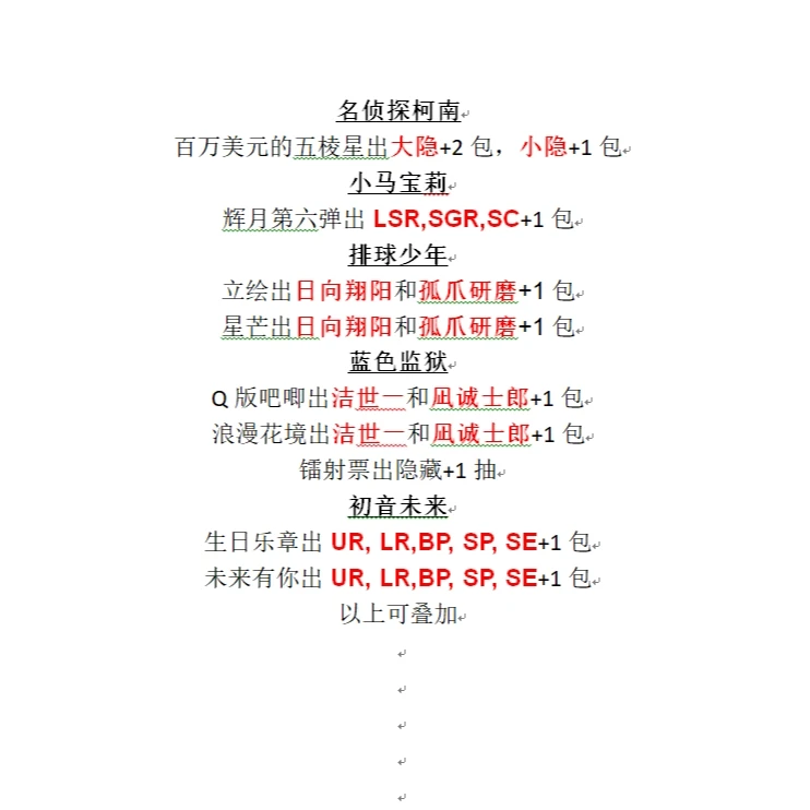 初音柯南排球少年蓝色监狱转盘谷子小卡周边（默认代拆）