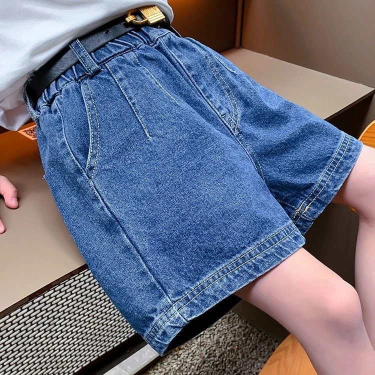 女童牛仔短裤夏季外穿2023新款中大童洋气薄款裤子夏装百搭休闲裤