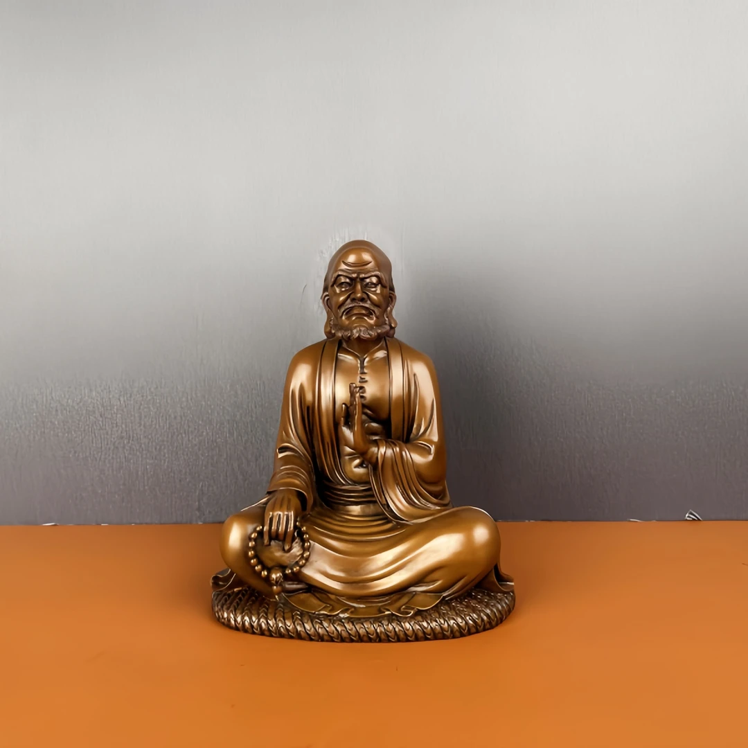 古品轩【坐达摩】纯铜达摩摆件家居装饰品摆件古董收藏工艺品