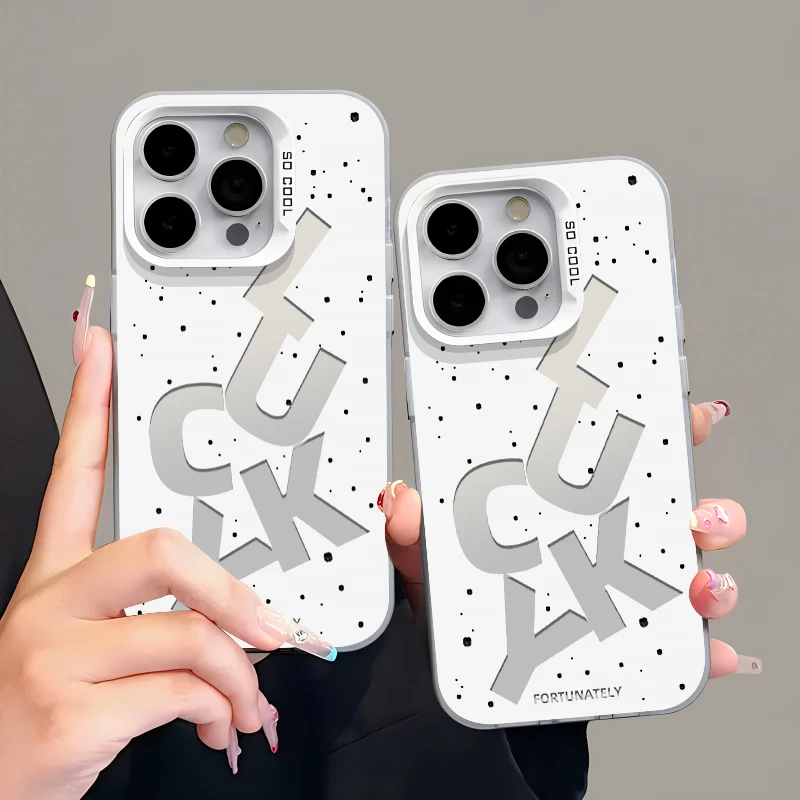 简约LUCKY元气壳适用iPhone15/14/13手机壳苹果vivo华为小米oppo