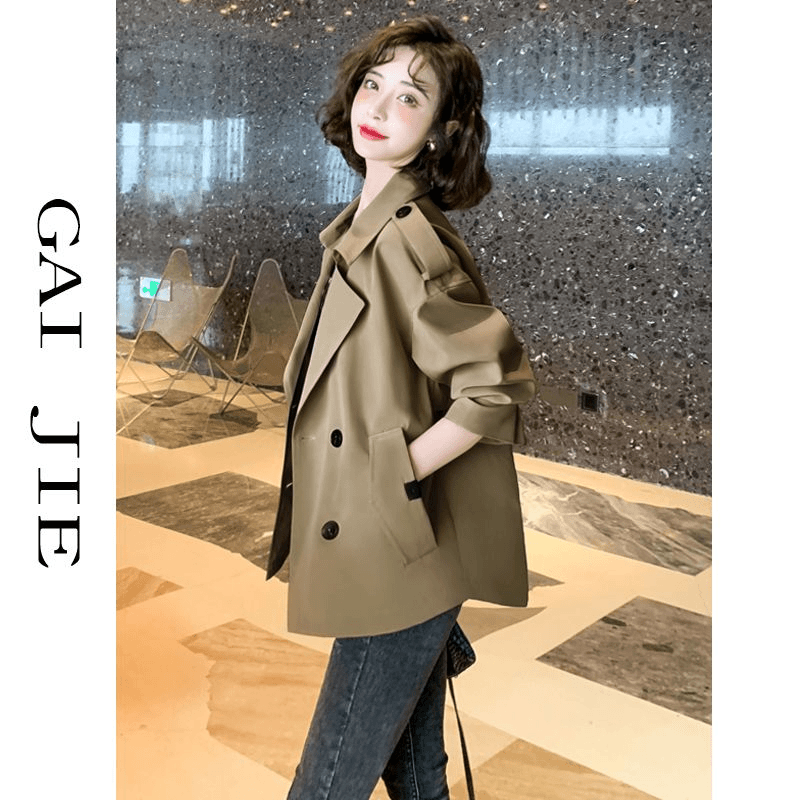 风衣女中长款2023年春季新款时尚气质英伦风大衣流行短款休闲外套