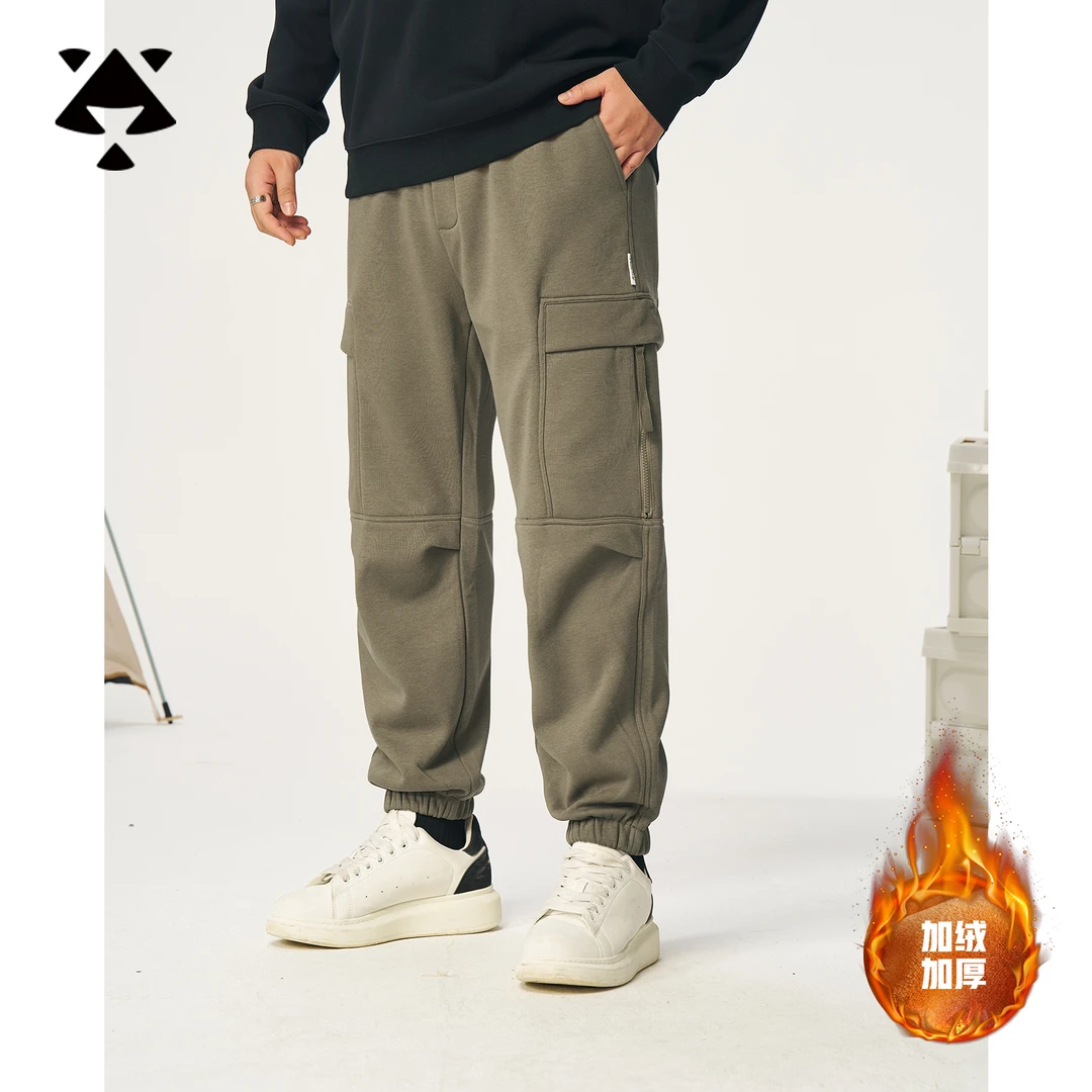 【伞兵工装加绒裤】森老板大码男装秋冬工装裤加大加宽休闲长裤保暖