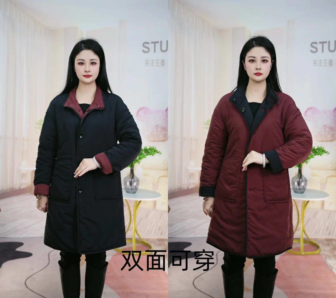 FFP.L056-新款定制双面可穿加厚显瘦时尚保暖气质大衣