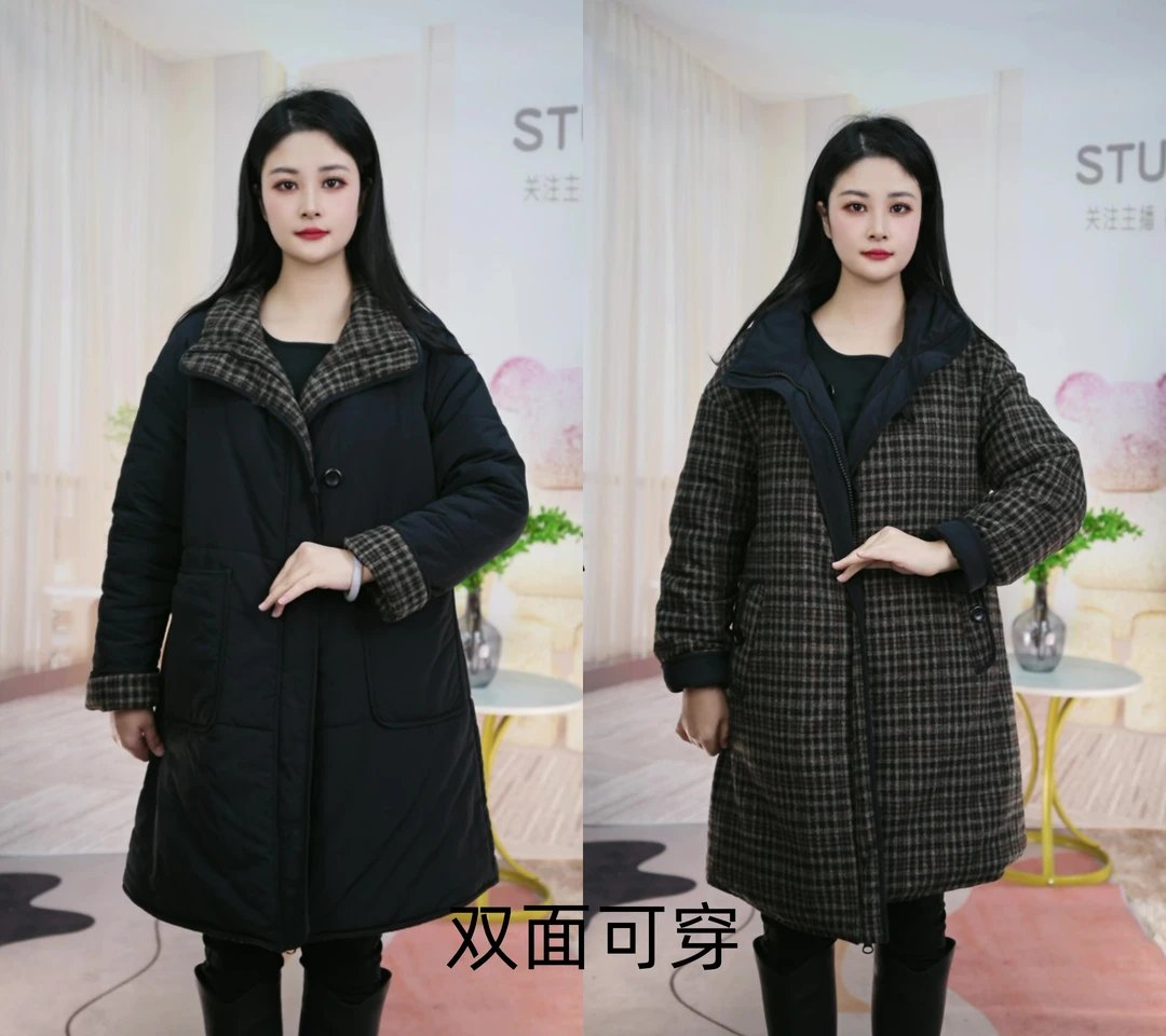 FFP.L063-新款定制双面可穿加厚显瘦时尚保暖气质大衣88