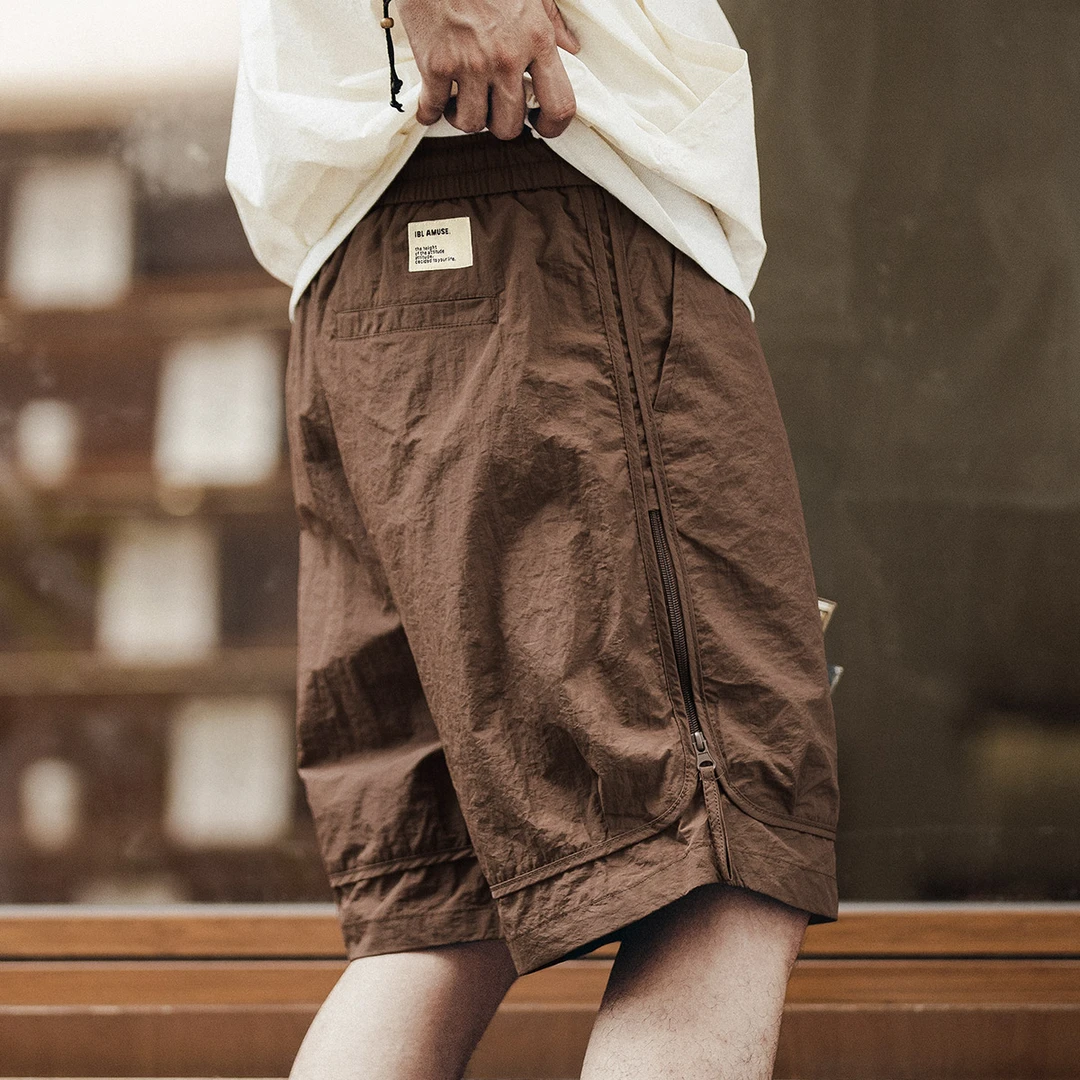 格蓝鹿山系户外潮牌工装短裤男夏季潮牌宽松薄款冰丝五分裤男中裤