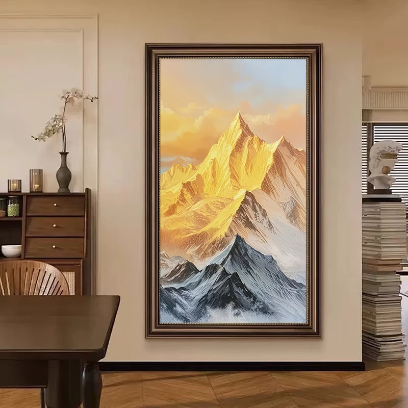 A71日照金山玄关装饰画高级轻奢客厅沙发背景墙抽象肌理挂画