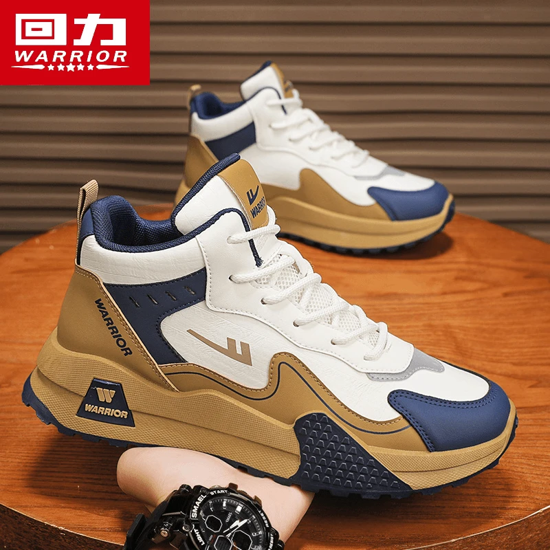 回力秋冬男鞋2025新款潮牌高级感厚底百搭青少年高帮运动休闲板鞋