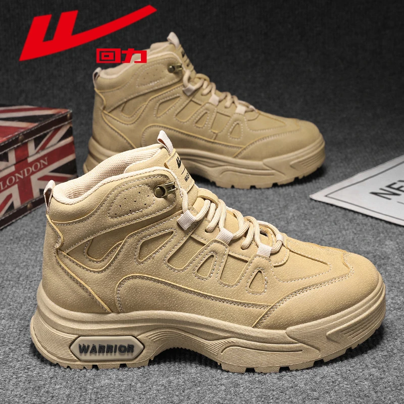 回力男鞋马丁靴2025秋冬厚底增高新款工装鞋复古百搭英伦风休闲鞋