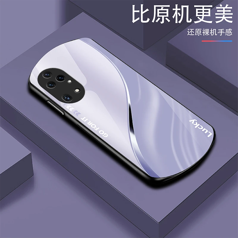 适用【华为P50Pro】lucky弧形玻璃手机壳高颜值轻薄商务轻奢