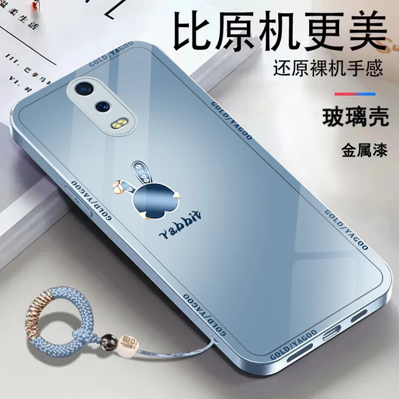 适用【OPPOR17】金属漆玻璃可爱兔子简约个性防摔手机壳ins