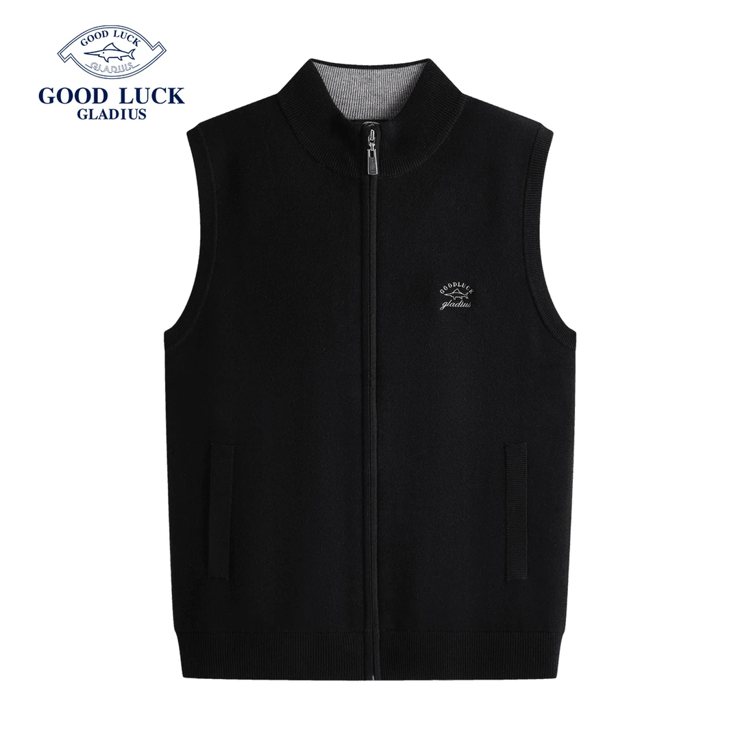 GOOD LUCK德鲨秋冬新款背心绵羊毛柔软舒适挺阔上衣-L2T43102