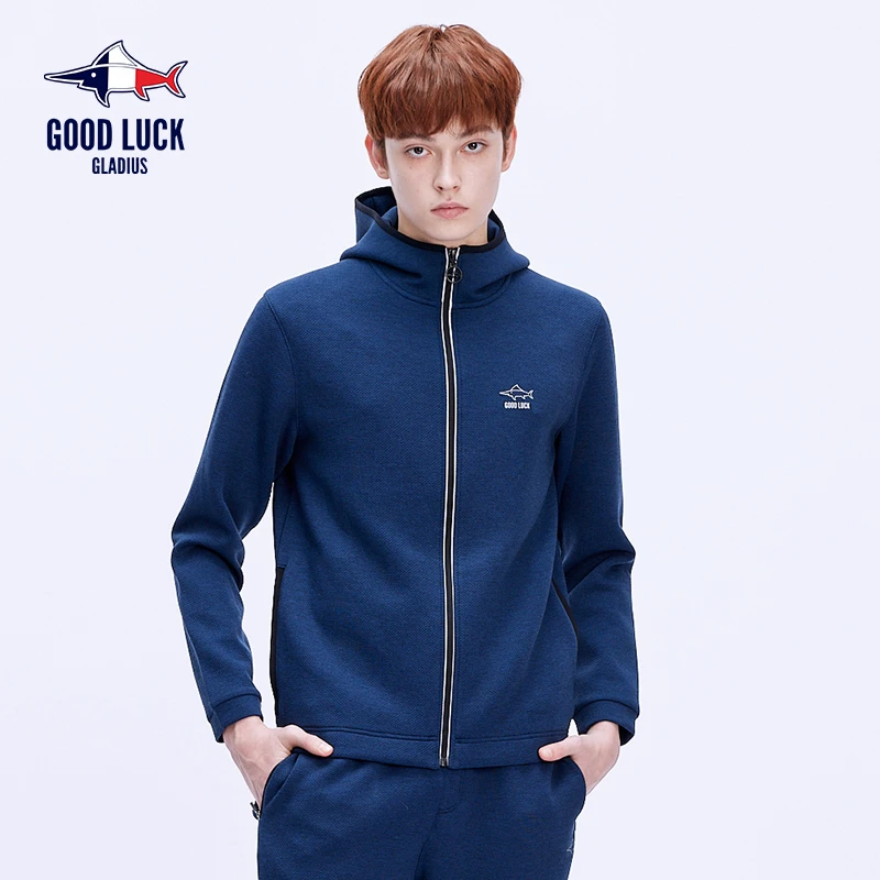 GOOD LUCK BLUE蓝鲨【星线好物】休闲针织外套运动长袖上衣-FY3D108