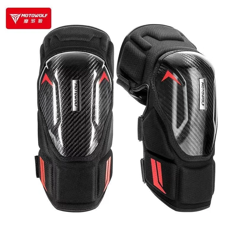 摩多狼碳纤维防风快拆扣护具防摔护膝摩托车骑士机车骑行四季装备