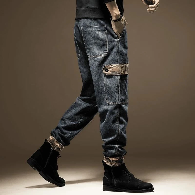 啄木鳥2024美式复古重磅工装裤子男春秋宽松直筒大码复古个性休闲