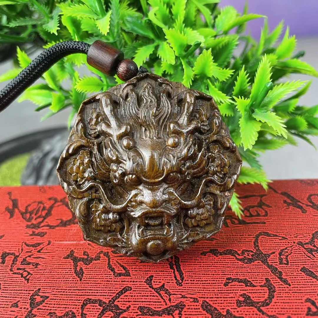 八音龙头牌 赠送脖挂绳 木雕工艺品精雕手把件创意挂件