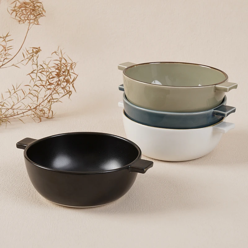 日本原装进口和山窑日式家用双耳碗陶瓷碗