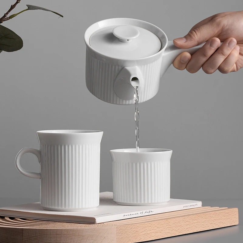 波佐见烧白山廉雕系列茶具套装日本原装进口茶壶茶杯水杯马克杯杯