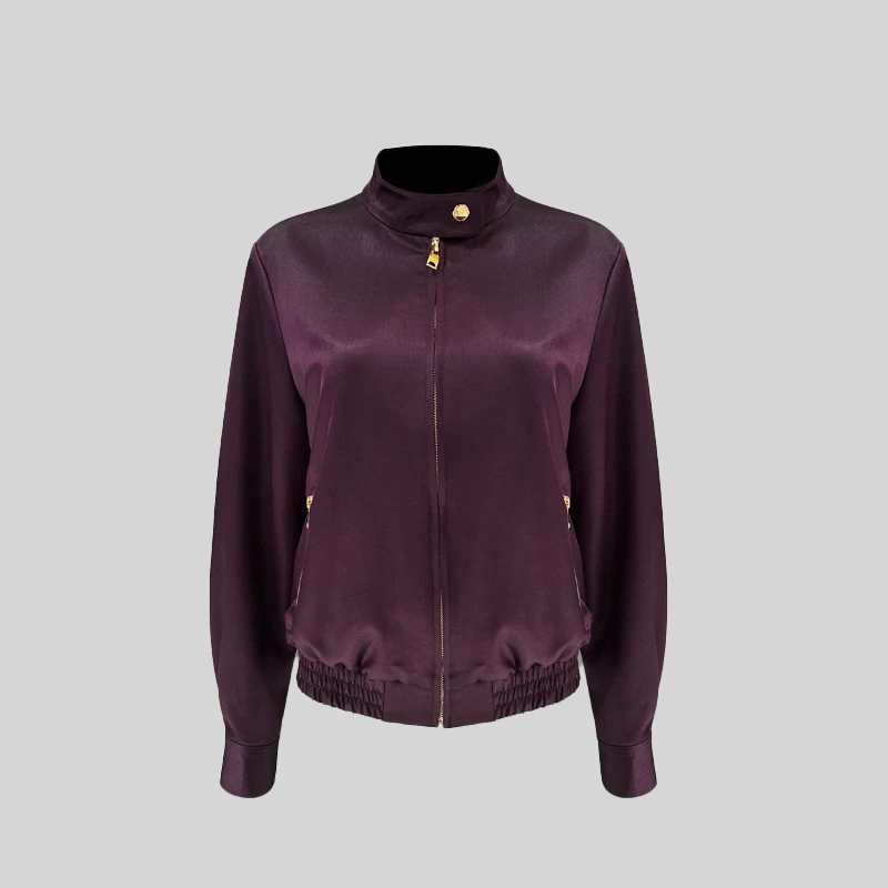 【野葡萄】爽滑亲肤精致复古立领夹克外套1L122W0411