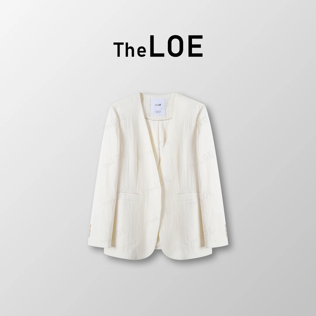 TheLOE/【无领大牌西】莱赛尔v领韩系西装外套#03.28W-G1623