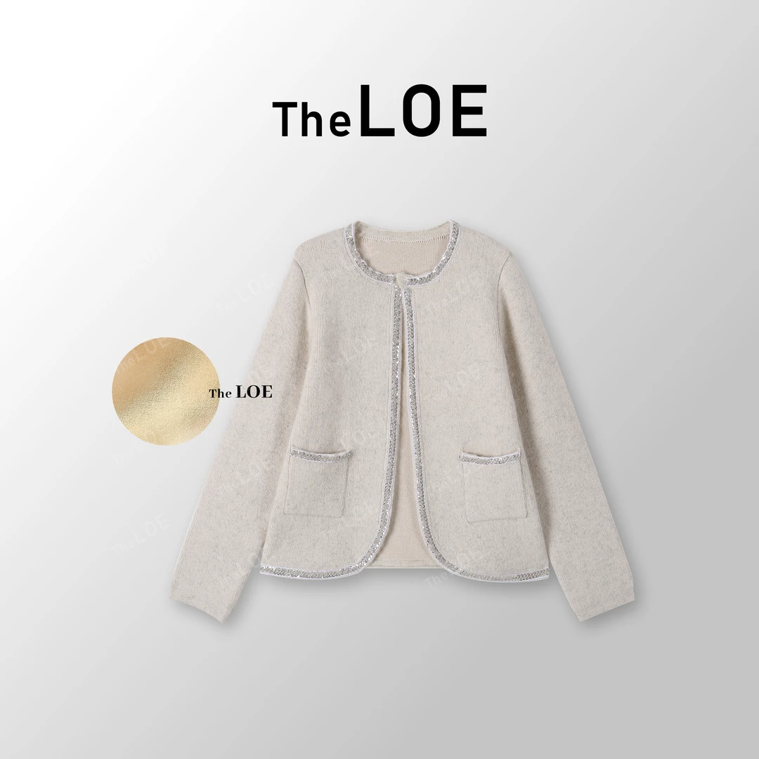 TheLOE/冬装上新[佩里斯针织]纯手工钉珠 针织开衫#10.08ZZ-G7225